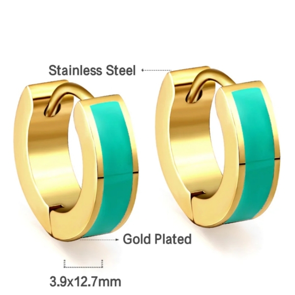 Jewelry - 18k Gold Plated Stainless Steel Hoop Earrings